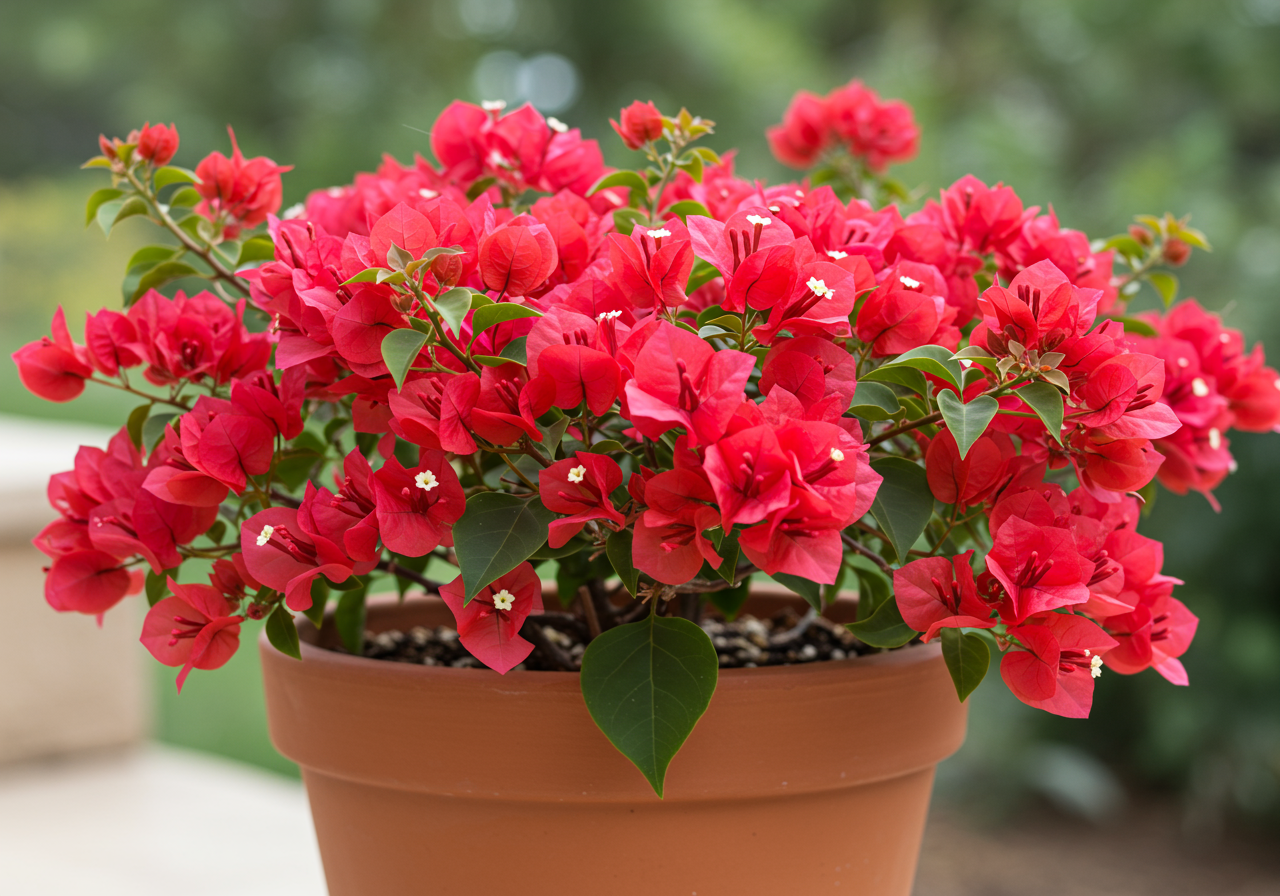 Bougainvillea ‘San Diego Red’ en pot