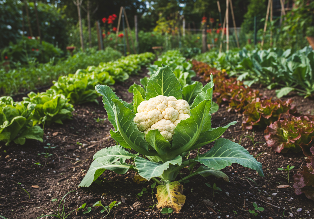 Chou Fleur au potager
